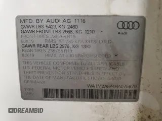 2017 Audi Q5 Premium Plus z VIN WA1M2AFP4HA075970, wystawiony jako Copart lot #46591805 z przebiegiem 78 948 mil mil oraz Szkoda całkowita • Salvage title. Historia ofert i sprzedaży dostępna na DreamBid. Obrazek 14.