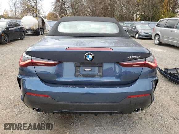 2023 BMW 4 Series 430i with VIN WBA23AT05PCM59628, listed as a Copart auction lot 78286804 with 28,939 mi miles and Salvage Title. Bid and sale history available at carsss.com. Image 6.