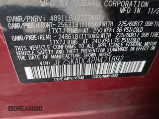 2023 Subaru Forester Premium with VIN JF2SKADC4PH421892, listed as a IAAI auction lot 41902302 with 28,242 mi miles. Bid and sale history available at carsss.com. Image 9.