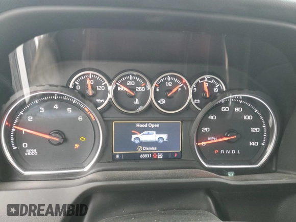 2021 Chevrolet Silverado 1500 RST with VIN 3GCUYEEL7MG466214, listed as a Copart auction lot 72216814 with 68,831 mi miles and Salvage Title. Bid and sale history available at carsss.com. Image 9.