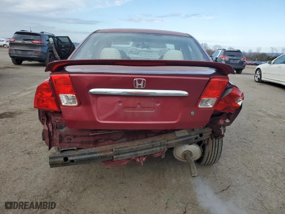 2005 Honda Civic Sdn EX with VIN 2HGES26795H584080, listed as a Copart auction lot 50304035 with 170,029 mi miles and Salvage Title. Bid and sale history available at carsss.com. Image 6.