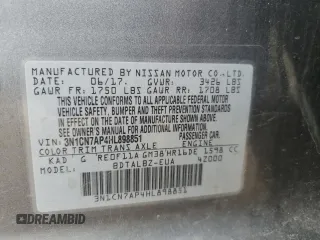 2017 Nissan Versa SV z VIN 3N1CN7AP4HL898851, wystawiony jako Copart lot #43182395 z przebiegiem 94 626 mil mil oraz Szkoda całkowita • Salvage title. Historia ofert i sprzedaży dostępna na DreamBid. Obrazek 15.