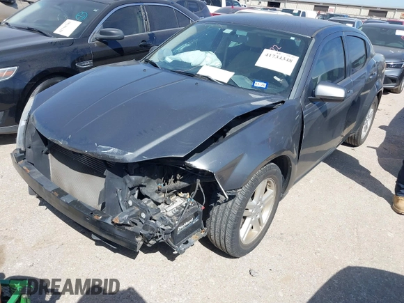 2012 Dodge Avenger SXT with VIN 1C3CDZCB9CN182697, listed as a IAAI auction lot 41734348 with 108,679 mi miles and . Bid and sale history available at DreamBid. Image 2.