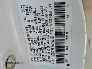 2003 Honda Civic LX with VIN 1HGES16503L020391, listed as a Copart auction lot 47292505 with 127,120 mi miles and Salvage Title. Bid and sale history available at carsss.com. Image 12.