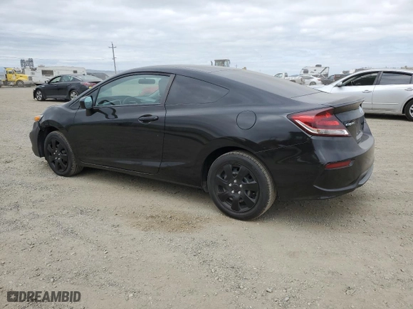 2014 Honda Civic Coupe LX with VIN 2HGFG3B54EH511862, listed as a Copart auction lot 53186585 with 174,498 mi miles and Salvage Title. Bid and sale history available at carsss.com. Image 2.