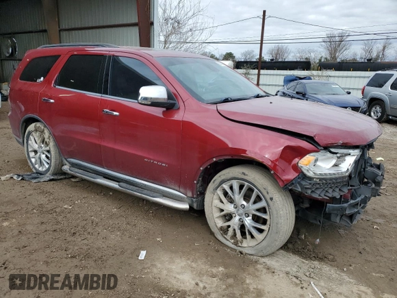 2015 Dodge Durango Citadel with VIN 1C4RDHEG5FC119976, listed as a Copart auction lot 89398065 with 130,864 mi miles and Clean title. Bid and sale history available at DreamBid. Image 4.
