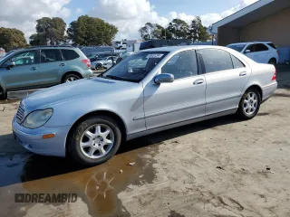 2002 Mercedes-Benz S-Class 4.3L with VIN WDBNG70J52A258559, listed as a Copart auction lot 80451294 with 283,626 mi miles and Salvage Title. Bid and sale history available at carsss.com. Image 1.