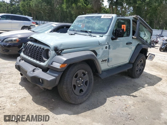 2024 Jeep Wrangler Sport S with VIN 1C4PJXAG9RW282388, listed as a Copart auction lot 59133345 with 5,389 mi miles and Non repairable. Bid and sale history available at DreamBid. Image 1.