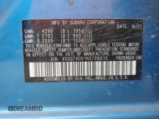 2022 Subaru Impreza Premium with VIN 4S3GTAD61N3708015, listed as a Copart auction lot 44460565 with 22,262 mi miles and Salvage title. Bid and sale history available at DreamBid. Image 12.