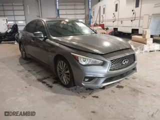 2018 Infiniti Q50 3.0t LUXE with VIN JN1EV7AP9JM366158, listed as a IAAI auction lot 41624764 with 76,550 mi miles. Bid and sale history available at carsss.com. Image 1.
