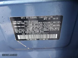 2018 Subaru Forester Premium with VIN JF2SJAEC9JH576012, listed as a IAAI auction lot 41512545 with 94,121 mi miles. Bid and sale history available at carsss.com. Image 9.