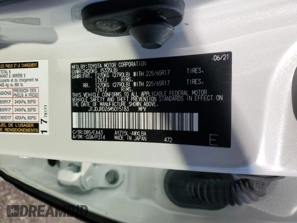 2021 Lexus NX with VIN JTJDJRDZ6M5015183, listed as a Copart auction lot 45123335 with 37,511 mi miles and Salvage Title. Bid and sale history available at carsss.com. Image 13.
