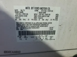 2015 Ford Edge SEL with VIN 2FMTK4J96FBB62987, listed as a Copart auction lot 49096575 with 104,536 mi miles and Salvage Title. Bid and sale history available at carsss.com. Image 13.