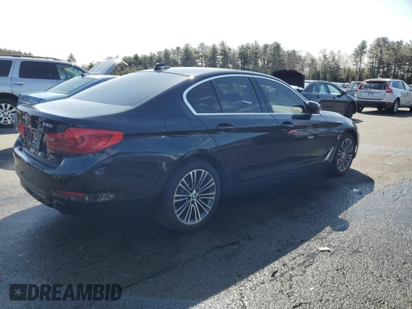2019 BMW 5 Series 530i xDrive with VIN WBAJA7C54KWW23037, listed as a Copart auction lot 51291755 with 23,456 mi miles and Salvage Title. Bid and sale history available at DreamBid. Image 3.