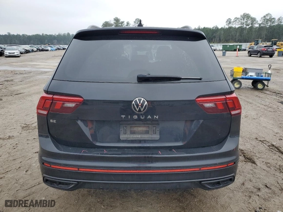 2022 Volkswagen Tiguan SE R-Line Black with VIN 3VVCB7AX1NM033977, listed as a Copart auction lot 45937695 with 48,198 mi miles and Salvage Title. Bid and sale history available at carsss.com. Image 6.