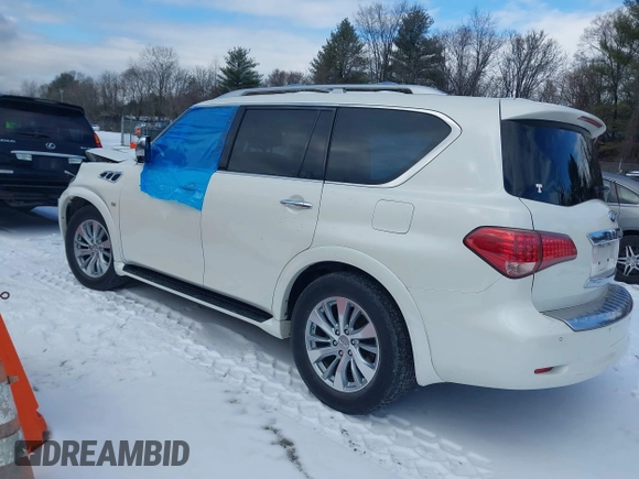 2017 Infiniti QX80 with VIN JN8AZ2NEXH9157279, listed as a IAAI auction lot 41286158 with Not Provided miles and . Bid and sale history available at carsss.com. Image 3.