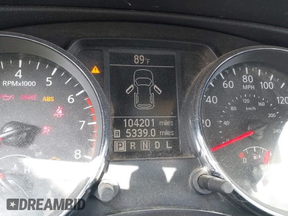 2013 Nissan Rogue S with VIN JN8AS5MV7DW104560, listed as a IAAI auction lot 41792395 with 104,201 mi miles and . Bid and sale history available at DreamBid. Image 16.