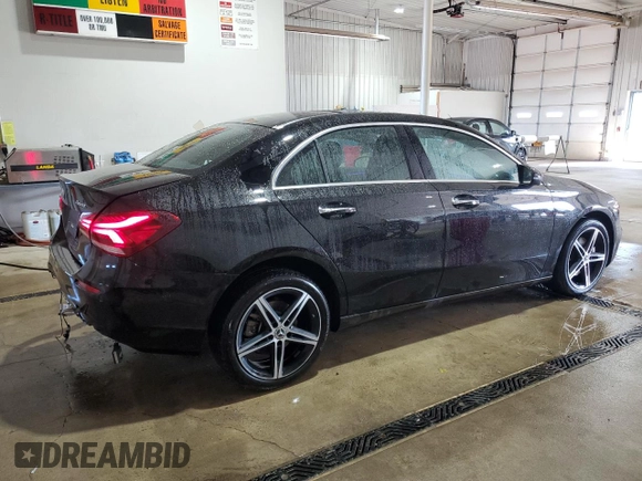2022 Mercedes-Benz A 220 with VIN W1K3G4FBXNJ367908, listed as a Copart auction lot 58825145 with 14,848 mi miles and Salvage title. Bid and sale history available at DreamBid. Image 3.
