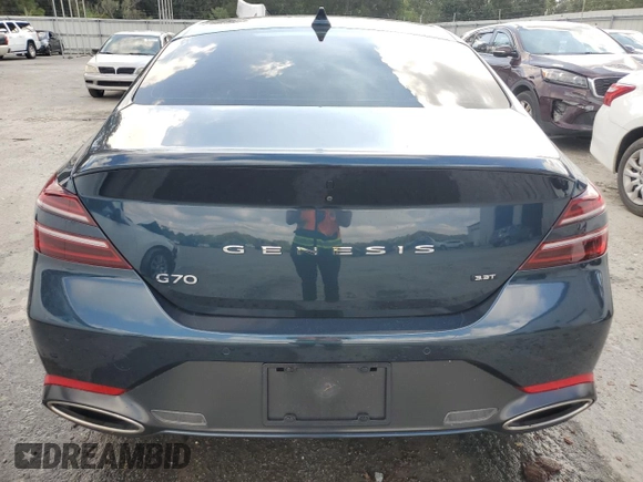 2022 Genesis G70 3.3T with VIN KMTG54TE9NU084593, listed as a Copart auction lot 80367864 with 27,100 mi miles and Salvage Title. Bid and sale history available at DreamBid. Image 6.