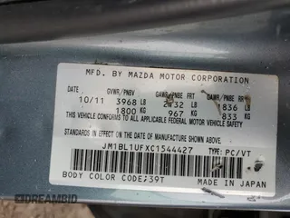 2012 Mazda 3 i Sport with VIN JM1BL1UFXC1544427, listed as a Copart auction lot 50167035 with 173,766 mi miles and Salvage Title. Bid and sale history available at DreamBid. Image 12.