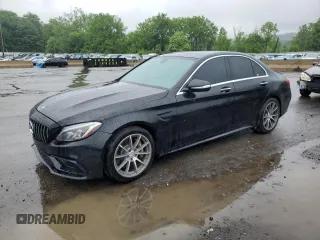 2018 Mercedes-Benz C 63 AMG z VIN 55SWF8GBXJU273169, wystawiony jako Copart lot #60124405 z przebiegiem 55 440 mil mil oraz Szkoda całkowita • Salvage title. Historia ofert i sprzedaży dostępna na DreamBid. Obrazek 1.