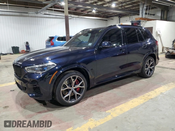2022 BMW X5 M50i with VIN 5UXJU4C01N9L13393, listed as a Copart auction lot 86574334 with 36,618 mi miles and Salvage Title. Bid and sale history available at carsss.com. Image 1.