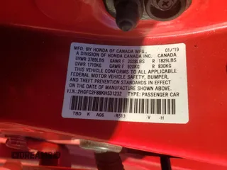 2019 Honda Civic Sport with VIN 2HGFC2F88KH531232, listed as a Copart auction lot 88902895 with 124,757 mi miles and Salvage Title. Bid and sale history available at DreamBid. Image 13.