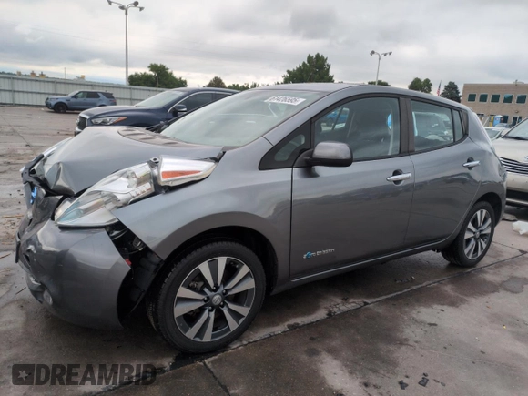 2015 Nissan LEAF S with VIN 1N4AZ0CP3FC327105, listed as a Copart auction lot 61426595 with 71,693 mi miles and Salvage title. Bid and sale history available at DreamBid. Image 1.