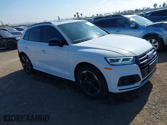 2019 Audi SQ5 Prestige with VIN WA1C4AFY4K2131017, listed as a IAAI auction lot 42024387 with 65,788 mi miles. Bid and sale history available at carsss.com. Image 1.