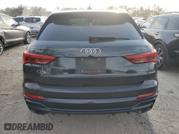 2020 Audi Q3 S line Prestige with VIN WA1FECF30L1106522, listed as a Copart auction lot 81418994 with 75,596 mi miles and Salvage Title. Bid and sale history available at carsss.com. Image 6.