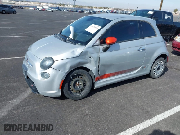 2014 FIAT 500e with VIN 3C3CFFGE7ET172881, listed as a IAAI auction lot 41610593 with 70,768 mi miles. Bid and sale history available at carsss.com. Image 2.