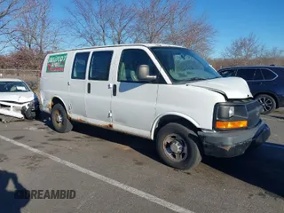 2010 Chevrolet Express Cargo Van with VIN 1GCZGFBG7A1107946, listed as a IAAI auction lot 40834732 with 247,844 mi miles. Bid and sale history available at carsss.com. Image 1.