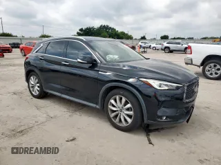 2019 Infiniti QX50 Essential with VIN 3PCAJ5M34KF124523, listed as a Copart auction lot 59371505 with 59,457 mi miles and Salvage title. Bid and sale history available at DreamBid. Image 4.
