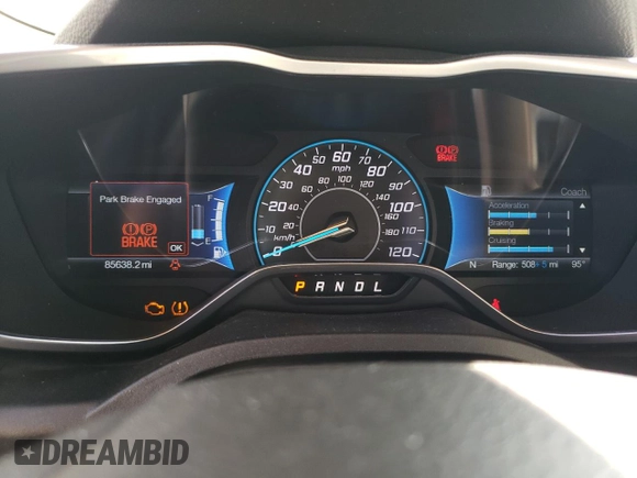 2016 Ford C-Max Energi SEL with VIN 1FADP5CU7GL100281, listed as a Copart auction lot 68333213 with 85,638 mi miles. Bid and sale history available at carsss.com. Image 9.