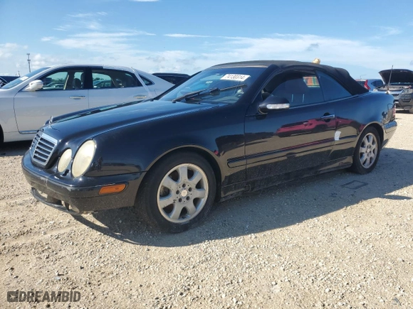 2002 Mercedes-Benz CLK-Class with VIN WDBLK65G02T119411, listed as a Copart auction lot 74130314 with 0 mi miles and Non Repairable. Bid and sale history available at carsss.com. Image 1.