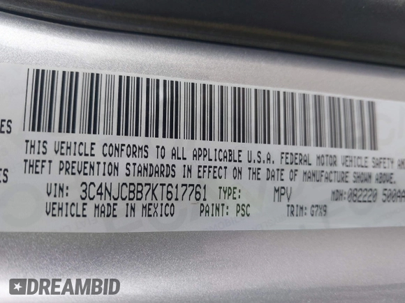 2019 Jeep Compass Latitude с VIN 3C4NJCBB7KT617761, выставлен на аукционе IAAI как лот 42034947 с пробегом 114 839 миль миль и . История ставок и продаж доступна на DreamBid. Изображение 9.