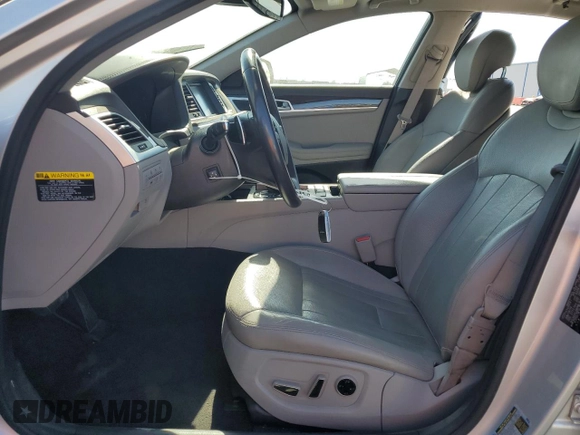 2017 Genesis G80 3.8L with VIN KMHGN4JE9HU175543, listed as a Copart auction lot 57854545 with 75,121 mi miles and Salvage title. Bid and sale history available at DreamBid. Image 7.