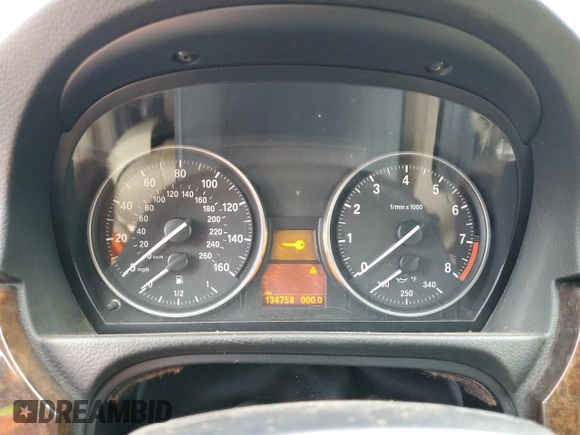 2008 BMW 3 Series 328i with VIN WBAWL13578PX20023, listed as a Copart auction lot 52322035 with 134,758 mi miles and Salvage title. Bid and sale history available at DreamBid. Image 9.
