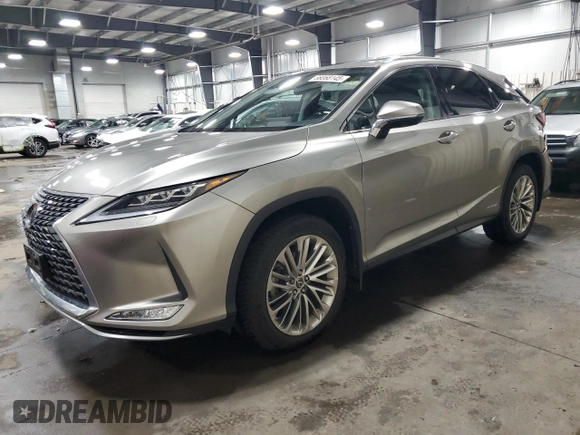 2020 Lexus RX 450h with VIN 2T2JGMDA8LC049608, listed as a Copart auction lot 58068145 with 67,935 mi miles and Salvage title. Bid and sale history available at DreamBid. Image 1.