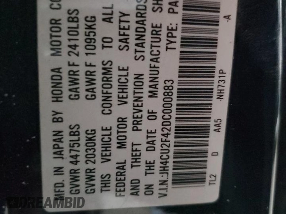2013 Acura TSX with VIN JH4CU2F42DC000883, listed as a Copart auction lot 83366334 with 138,597 mi miles and Salvage Title. Bid and sale history available at carsss.com. Image 13.