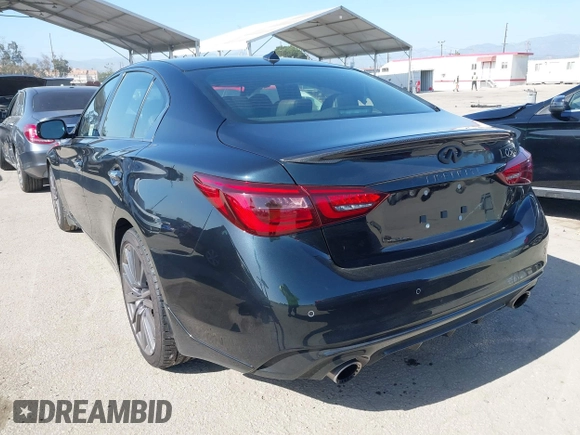 2024 Infiniti Q50 Red Sport 400 with VIN JN1FV7DP6RM660306, listed as a IAAI auction lot 42272726 with 962 mi miles and . Bid and sale history available at DreamBid. Image 3.