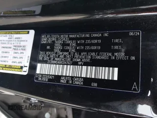2024 Lexus RX 350h with VIN 2T2BBMCA6RC047627, listed as a IAAI auction lot 41748665 with 12,183 mi miles and . Bid and sale history available at DreamBid. Image 9.