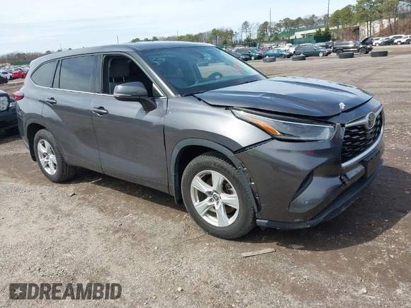 2021 Toyota Highlander L z VIN 5TDCZRBH0MS087637, wystawiony jako IAAI lot #41947861 z przebiegiem 22 626 mil mil oraz . Historia ofert i sprzedaży dostępna na DreamBid. Obrazek 1.
