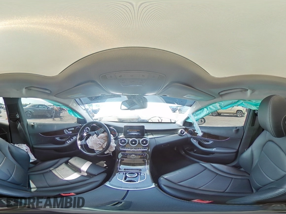 2017 Mercedes-Benz C 300 with VIN 55SWF4KB2HU220007, listed as a Copart auction lot 60615465 with 50,630 mi miles and Salvage title. Bid and sale history available at DreamBid. Image 14.