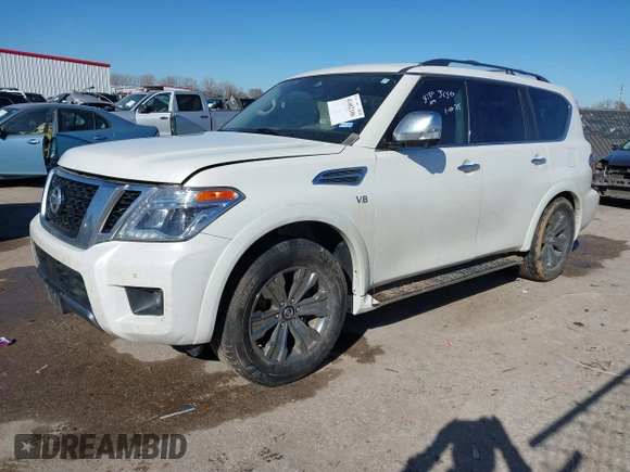 2020 Nissan Armada Platinum with VIN JN8AY2NF2L9361725, listed as a IAAI auction lot 41402106 with Not Provided miles. Bid and sale history available at carsss.com. Image 2.