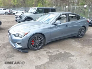 2018 Infiniti Q50 3.0t LUXE with VIN JN1EV7AP1JM590220, listed as a IAAI auction lot 42049026 with 88,985 mi miles. Bid and sale history available at carsss.com. Image 22.