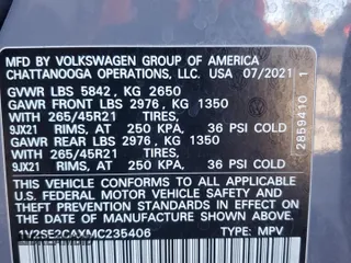 2021 Volkswagen Atlas SEL with VIN 1V2SE2CAXMC235406, listed as a Copart auction lot 80754164 with 31,527 mi miles and Salvage title. Bid and sale history available at DreamBid. Image 14.