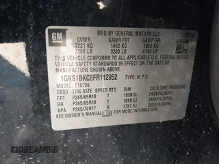 2015 GMC Yukon SLT z VIN 1GKS1BKC8FR112952, wystawiony jako IAAI lot #41836398 z przebiegiem 155 329 mil mil oraz . Historia ofert i sprzedaży dostępna na DreamBid. Obrazek 9.