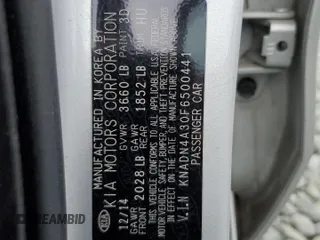 2015 Kia Rio EX with VIN KNADN4A30F6500441, listed as a Copart auction lot 51710575 with 65,343 mi miles and Salvage Title. Bid and sale history available at carsss.com. Image 14.