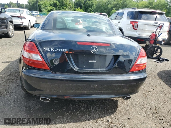 2008 Mercedes-Benz SLK 280 with VIN WDBWK54F88F176639, listed as a Copart auction lot 63064995 with 77,190 mi miles and Salvage title. Bid and sale history available at DreamBid. Image 6.